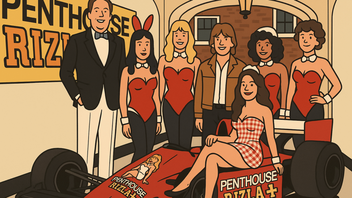 james hunt with hesketh playboy rizla car f1